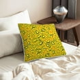 thumbnail image 6 of DouZhe Velvet Decorative Throw Pillow Covers Set of 2, Soft Square Cushion Cover with Invisible Zipper Yellow Paisley Decor Printing, 16"x16", 6 of 7