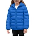 thumbnail image 3 of MKOSPLRT Kids Boy Girl Winter Hooded Puffer Jackets Coats Light Weight Padded Outerwear Full Zip Quilted Coats with Pocket 4-14Y, 3 of 9