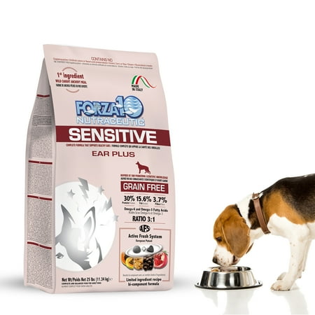 Forza10 Sensitive Ear Plus, Dry Dog Food, Ear Infection Treatment & Healthy Ears, Adult Dogs, 25 lb Bag