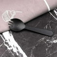 thumbnail image 6 of QISIWOLE Tionc100 Pcs Disposable Plastic Sporks, Individually Wrapped Disposable Sporks 4.4'' x 1.1'' 2 in 1 Fork and Spoon Set Serving Utensils for Dessert Restaurant Party Supply, 6 of 7