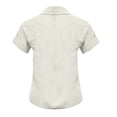 thumbnail image 3 of HOWPAY Linen Shirts for Women Summer Short Sleeve Collared Button up Shirts Work Solid Color Tees Oversized Casual Comfy Y2K Streetwear Beige L, 3 of 3