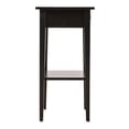 thumbnail image 5 of Black Nightstand -28" Tall End Table with Drawer & Shelf - Wood Veneer Frame, Nickel Hardware, 5 of 5