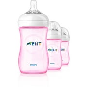 Philips Avent BPA Free Natural Pink Baby Bottles, 9 Ounce, 3 Pack