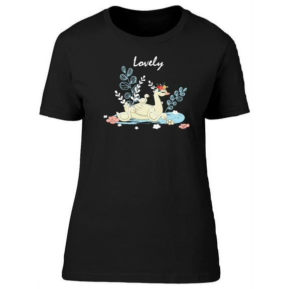 Lovely, Cute Swan & Babies Tee Women's -Image by Shutterstock