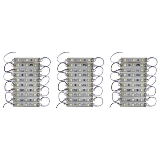 3X10Pcs 5050 SmD 3 MóDulo LED Tira de LED Cadena Luz Impermeable DC 12V Blanco Frío
