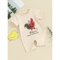 thumbnail image 3 of JYYYBF Baby Boys Girls Romper Casual Short Sleeve Round Neck Rooster Print Jumpsuit Newborn Clothes, 3 of 7