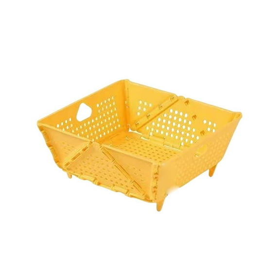 HomeKingdee Thickened Plastic Multifunctional Kitchen Storage Basket - Foldable Space-Saving Dish Drying Basket for Kitchen Organization, Efficient Fruit Vegetable Washing and Pasta Draining