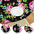 thumbnail image 4 of Round Fitted Tablecloth with Elastic Edges Fits 45"-52" Round Tables Pioneer Colorful Floral Waterproof Table Cover Washable Indoor and Outdoor for Party Kitchen Dinner Banquet Patio Picnic, 4 of 7