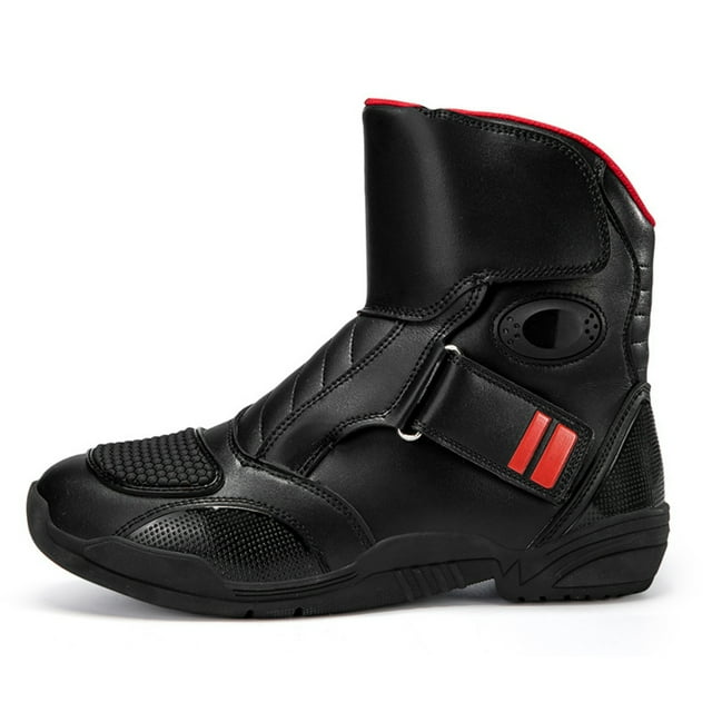 Bottes et Chaussures de Moto Toutes Saisons pour Hommes et Femmes, Noir Rouge, 40