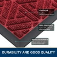 thumbnail image 5 of Buganda Heavy Duty Door mat, 17"x29.5" Low Profile Rubber Doormat, Non-Slip Outdoor & Indoor Entrance Rug, All-Weather Dirt Trapper, Burgundy, 5 of 8