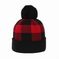thumbnail image 3 of Outdoor Cap KNF-PLD Buffalo Plaid Acrylic Knit Watch Cap-Red/Black, 3 of 4