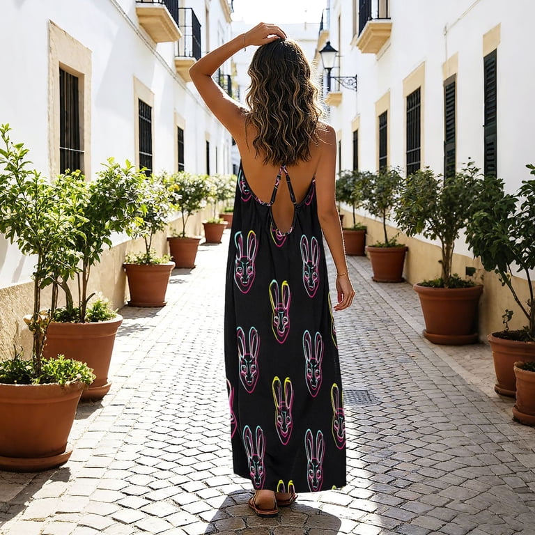 backless neon dress Lori Backless Maxi Dress - Neon Pink