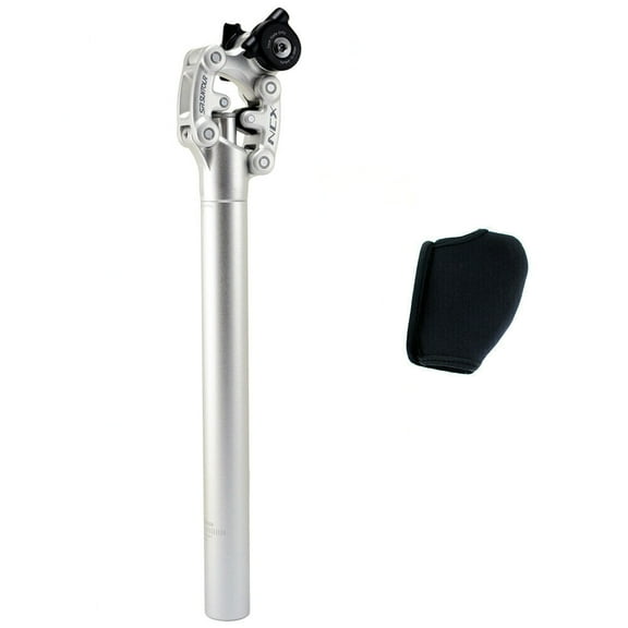 SR SUNTOUR SP12 NCX Suspension Seat Post w/ Protective Cover 31.6X400mm , Silver #VK2298