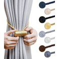 thumbnail image 1 of Magnetic Curtain Tiebacks- ( Gold Bright ) Strong Modern Upgrade 2021 Drape Tie Backs Decorative Twisted Handmade Rope Holdback for Window Draperies ( Gold Bright ), 1 pair ( 2 pack ) (CK33), 1 of 5