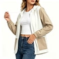 thumbnail image 5 of Fashion Rain Jackets for Women Oversized Waterproof Hooded Solid Long Sleeved Zipper Jacket Top Blouse Casual Pocket Coat, 5 of 6