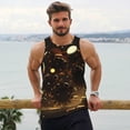 thumbnail image 6 of KLL Classical Golden Casino Print Men's Muscle Gym Workout Stringer Tank Tops Bodybuilding Fitness T-Shirts Tank Tops Men-XX-Large, 6 of 7