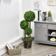 thumbnail image 2 of Costway Árbol artificial topiario 90 cm, planta verde falsa con hojas realísticas, maceta decorativa, madera de ratán verdadera, resistente a los rayos UV y al agua, 2 of 3