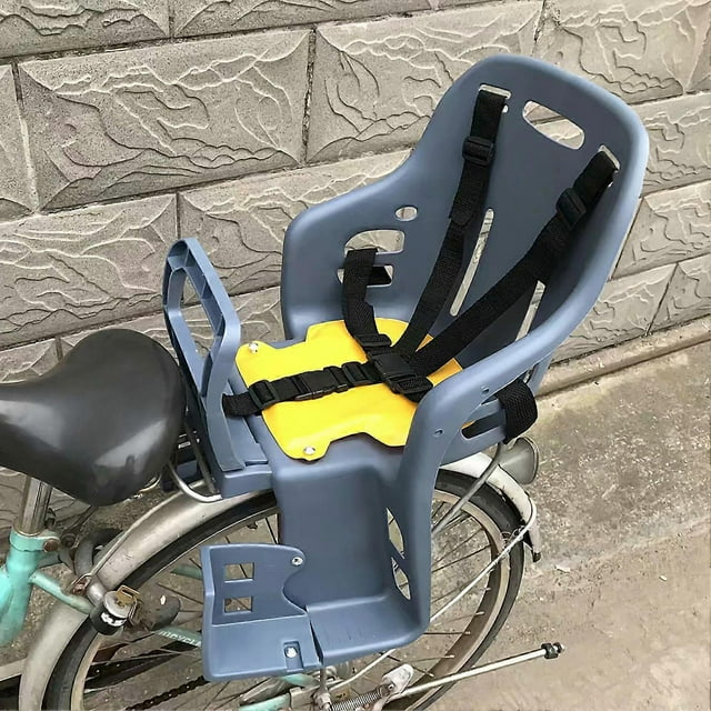 Child Bike Rear Seat, Safety Baby Carrier with Handrail for Toddlers, Grey, Size L