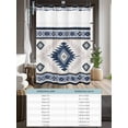 thumbnail image 6 of No Hook Cloth Fabric Shower Curtain with Snap in Liner, Blue Beige Boho Waterproof Shower Curtains Set with See Through Top Window, Vintage Ethnic Tribal Southwestern Bath Curtains Shower 72"x84", 6 of 6