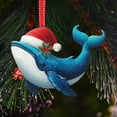 thumbnail image 7 of SMKE Vintage Handcrafted Christmas Ornaments,Creative Decorative,Animal Collection For Tree Decor,Wood Hanging Pendant,Xmas Gift,Modern Wall Decor For Home,Car,Living Room,Bedroom 2.75" Whale, 7 of 7