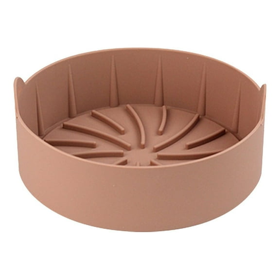 Non-Stick Silicone Fryer Tray - 16x16x7.5cm Baking Pan with Drain Grooves, Oven & Microwave Safe, Dishwasher Friendly, Even Heat Distribution, Food Grade Material, Air Fryer Accessory (1 Pack)