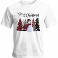 thumbnail image 1 of Mens T Shirts Xmas Snowman Christmas Tree Short Sleeve Casual Men's Tee Tops Graphic T-Shirts for Teen Boys/Men, 1 of 8