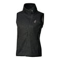thumbnail image 2 of Women's Cutter & Buck  Heather Charcoal Albuquerque Isotopes Mainsail Sweater Knit Asymmetrical Full-Zip Vest, 2 of 3
