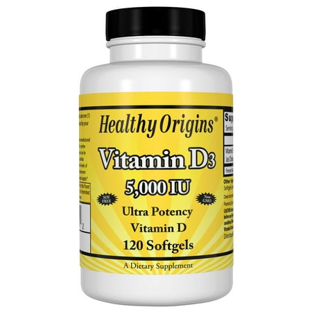 Healthy Origins Vitamin D3 5,000 IU, 120 Softgels (Best Vitamin D3 5000)