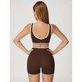 thumbnail image 4 of PISONIC Two Piece Workout Sets for Women Color Block Sports Bra and Scrunch Butt Lifting Shorts Gym Yoga Active Wear Outfits, 4 of 6