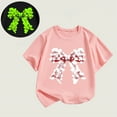 thumbnail image 2 of THDHVS Girls Shirts,Girls Tops,Girls Soft Short Sleeve T-Shirts Glitter Print Cute Design Pink 5-6 Years, 2 of 4