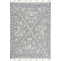 BoutiqueRugs Birdwood Farmhouse Runner Rug - Blue, Cream, Navy - 2'7" x 7'3" Runner