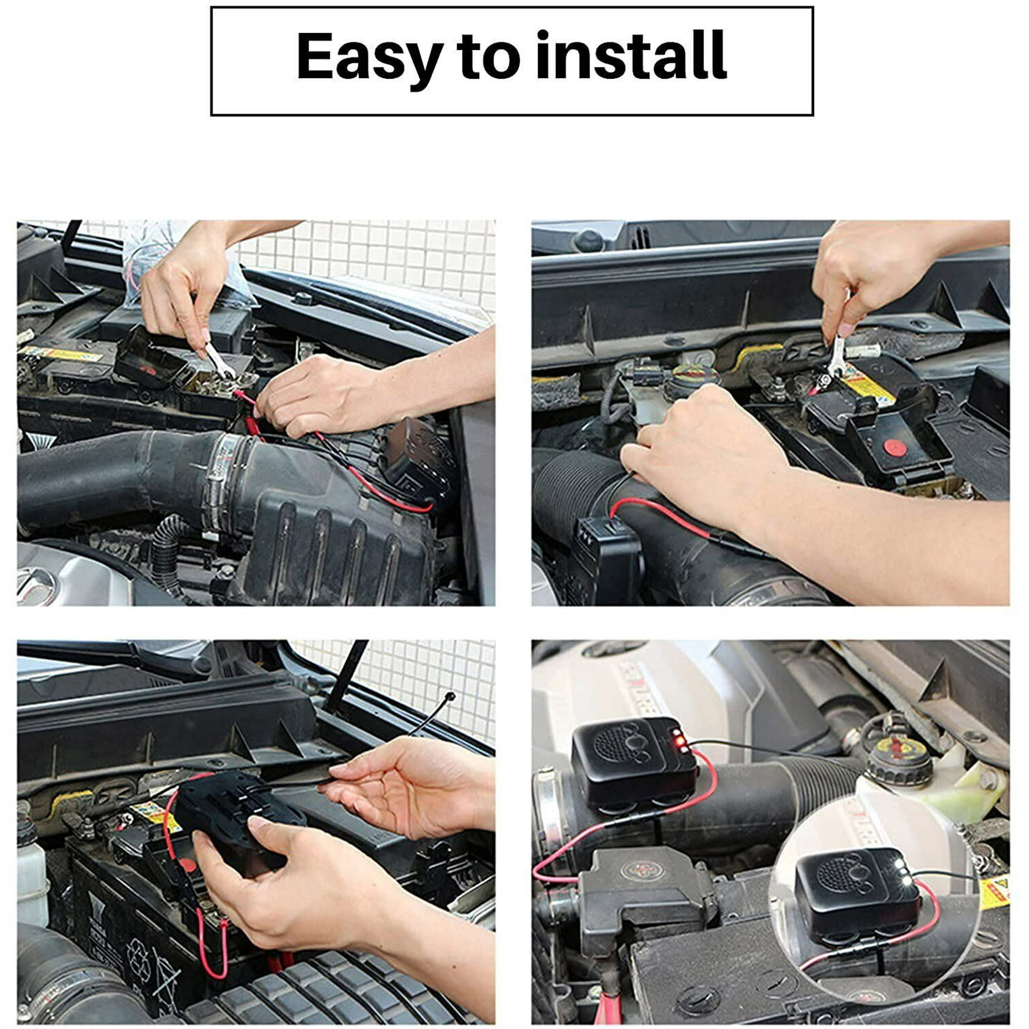 G · PEH Car Ultrasonic Rodent Repellent,  Under Hood Animal Repeller with Strobe Light, Professional Ultrasonic Mouse Repellen