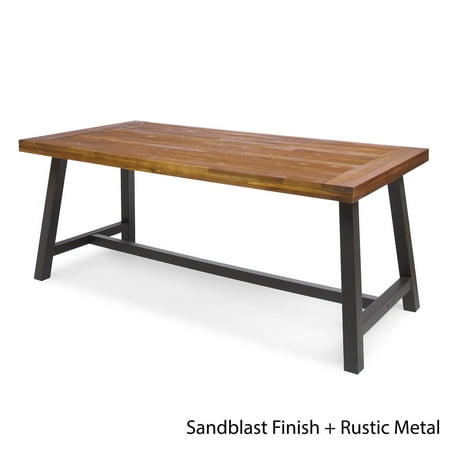 Christopher Knight Home Carlisle Outdoor Rustic Rectangle Wood Dining Table