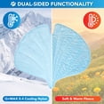 thumbnail image 3 of PetAmi Dog Cooling Mat, Ginkgo Leaf Shape, Pet Pad with Cooling Nylon & Soft Fleece, Q-Max > 0.4 Reversible All Season Blanket for Dogs & Cats, Small 35x40 In, Light Blue, 3 of 8