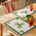 thumbnail image 4 of Saint Patrick's Day Placemats Set of 4 Vintage Green Buffalo Plaid Shamrocks Linen Texture Heat Insulation Washable Place Mats, Non-Slip Table Mats for Dining Table Party Kitchen,13x19 Inch, 4 of 9