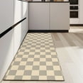 thumbnail image 4 of Beige Gray Checkerboard Checkered Pattern Kitchen Rug Mat,Kitchen Runner Rugs Non Skid Washable,Decorative Kitchen Floor Mats for Kitchen,Sink,Laundry,17"X47", 4 of 5