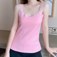 thumbnail image 4 of Goodeals Womens Warm Sherpa Lined Tank Tops Winter Lace Trim Square Neck Camisole Basic Sleeveless Slim Fitting Undershirts(Pink,XXL), 4 of 8
