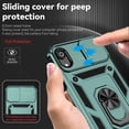 thumbnail image 4 of for iPhone XR Case,with Camera Lens Cover HD Screen Protector,[Military Grade] Ring Car Mount Kickstand Hybrid Hard PC Soft TPU Shockproof Protective Case for iPhone XR-Green, 4 of 11