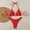 Red, variant on Sevevn Women's Triangle Bikini Set Halter Starfish Decor Two Piece Swimsuit Blue S
