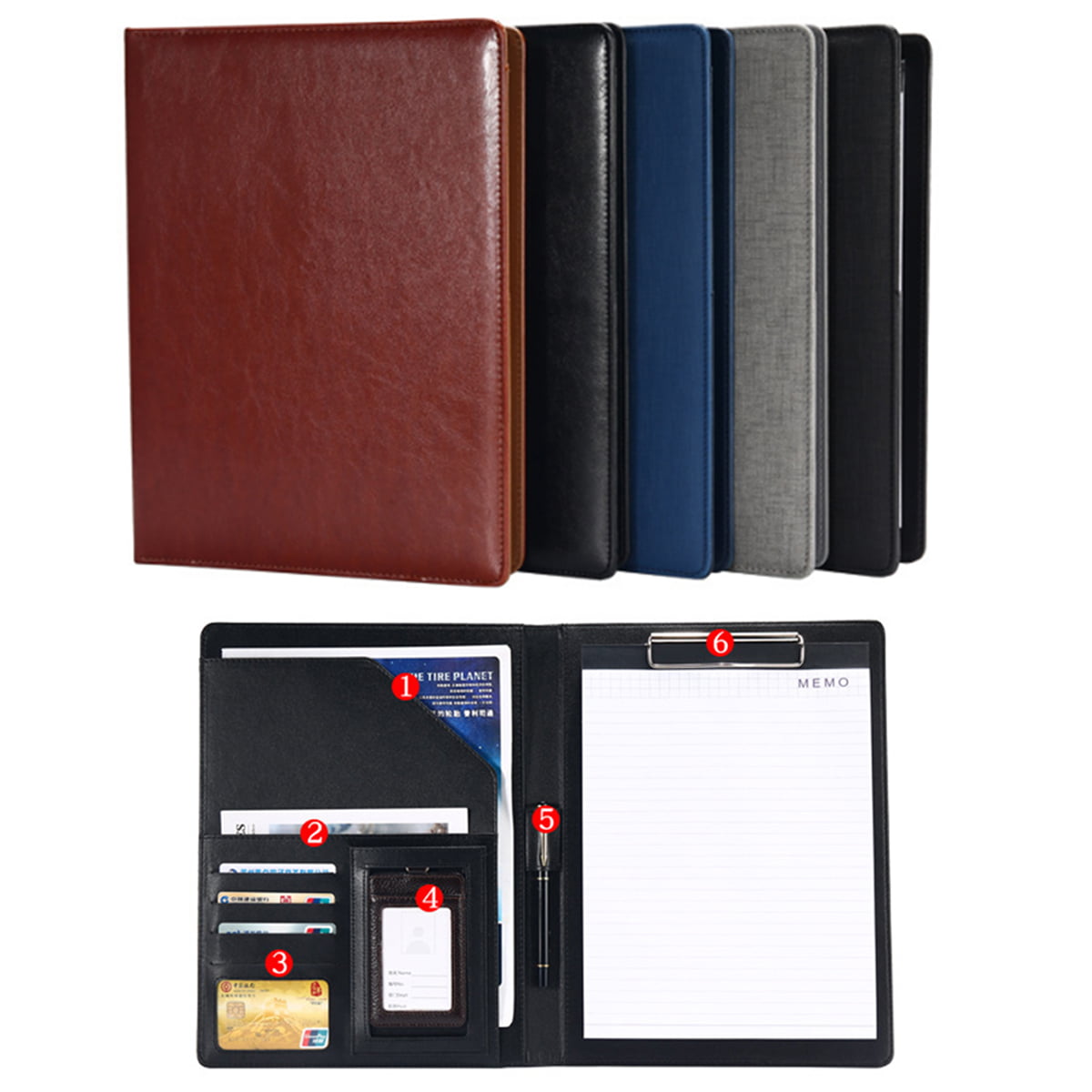 A4 Executive Conference Document Folder PU Portfolio Leather Organiser