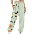thumbnail image 4 of Rciityk Women's Casual Baggy Sweatpants Halloween Ghost Bats Spider Webs Print Elastic High Waisted Joggers Pants with Pockets, 4 of 4