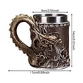 thumbnail image 3 of Jiibva 600ML Vintage Dragon Beer Tankard 304 Stainless Steel Medieval Beer Stein Cup Resin Coffee Beer Mug for Party Bar, 3 of 7