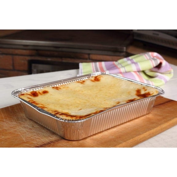 Aluminum Pans With Lids Half Size 9x13 Extra Heavy Duty, Disposable Foil Pans For Baking