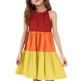 thumbnail image 2 of Girl's Dresses Sleeveless Tiered Swing A-Line Cute Midi Casual Sundress, 2 of 6