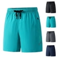 thumbnail image 2 of HAYIMI Mens Athletic Shorts Casual Summer Lightweight Loose Pocket Sports Breathable Solid Color Moisture-Wicking Stretch Golf Classic-Fit Bottoms, Black, XXXXL, 2 of 7