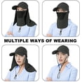 thumbnail image 4 of Fishing Hat Sun Cap UPF 50+ Outdoor Hiking Hat with Removable Mesh Face Neck Flap Cover Windproof Strap, 4 of 6