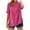 Hot Pink, variant on Dvprdro Womens Summer Tops Casual Imitation Cotton Linen V Neck Short Sleeve Button Down Side Split Solid Color Tunic Blouse Lightweight T-Shirt Pullover