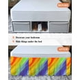 thumbnail image 6 of Colorful Gradual Bed Skirt California King Size 16" Drop Watercolor Rainbow Abstract Modern Ruffled Wrap Around Bed Skirts Adjustable Elastic Bedskirt Dust Ruffle for California King Size Bed, 6 of 7