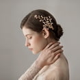 thumbnail image 2 of Boda nupcial pinza para el cabello Rhinestone Side Hair Clip Boda Nupcial cabellero Joyería Oro Magideal Boda nupcial pinza para el cabello, 2 of 7