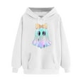 thumbnail image 3 of Halloween Hoodies for Womens Fall Winter Hooded Jacket Loose Casual Fleece Sweatshirts Halloween Cute Ghost Graphic Printed Long Sleeve Sweaters Pullover with Pocket, 3 of 4